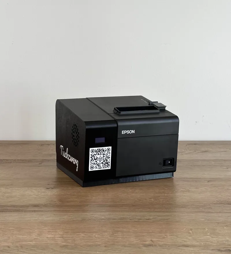 Foto eines Tischzwerg Druckers - Der Tischzwerg Drucker empfängt und druckt von den Kellnern gesendete Bestellungen direkt in der Küche, am Budel und all deinen anderen Stationen.